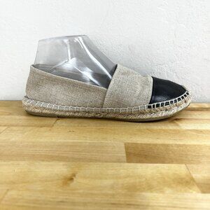 J. Crew Women's Espadrille Flats Cap Toe Linen Shoes CA010 Vacation Spain Size 8